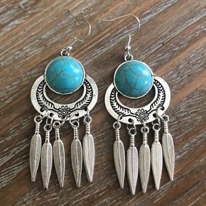 Silver & Turquoise Boho Dangles